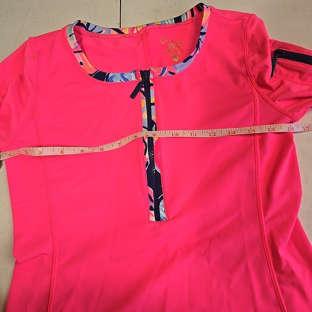 Lilly‎ Pulitzer Luxletic Kona Sunguard 1/4 Zip Pullover UPF 50+ Womens XS Pink - Picture 8 of 10